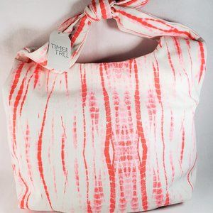Time and Tru Peach Bud Tie Dye Hobo Bag with Inside Zipper Pocket NEW